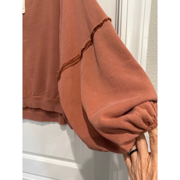 MSRP $98 FREE PEOPLE Womens Cotton Boat Neck Sweatshirt Size S-L SAME DAY SHIP - Picture 4 of 6